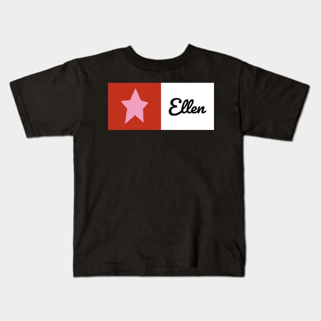 Pink Star on Red with Ellen Graphic Kids T-Shirt by ellenhenryart